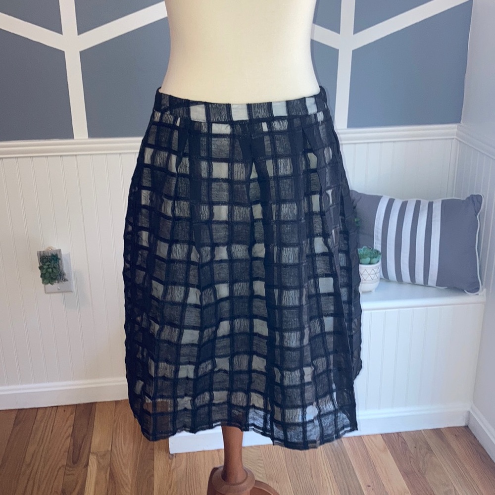 Buffalo print pleated blow the knee length skirt